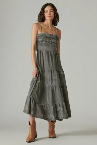 Embroidered Beach Maxi Dress