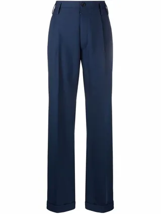 High-Waist Straight Trousers