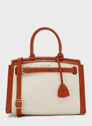 Croc Effect Trim Tote Bag