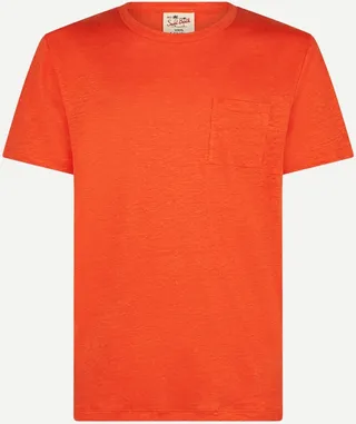 Man Orange Linen Jersey T-shirt