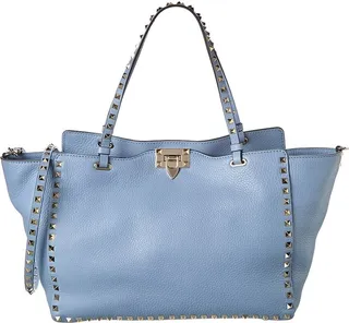 Valentino Rockstud Medium Grainy Leather Tote