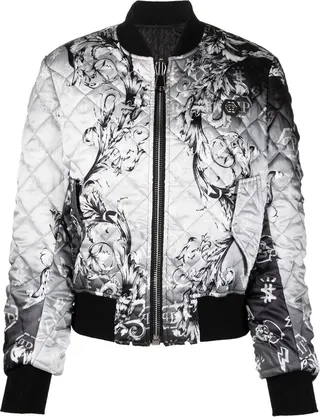 New Baroque quilted bomber jacket