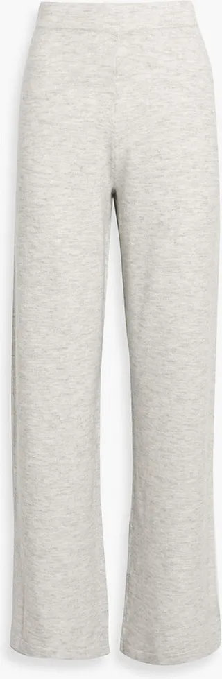 Cosy mélange knitted wide-leg pants