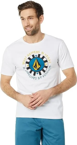 Volcom Las Vegas Short Sleeve Tee (White) Men's Clothing