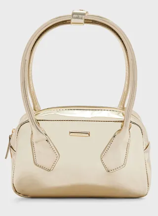 Gold Metallic Satchel Bag