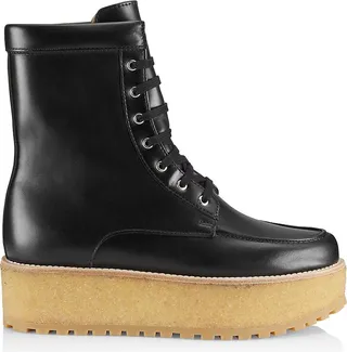 David Leather Platform Lace-Up Boots