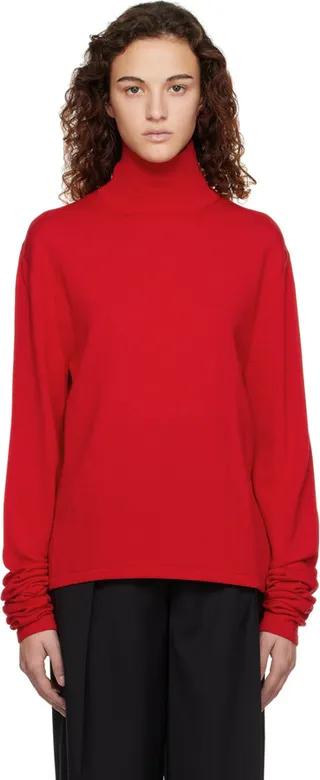 The Row Red Carlus Turtleneck