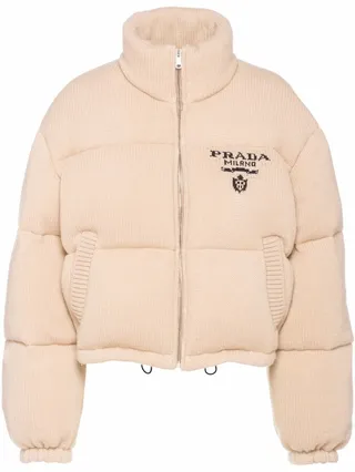 Logo-Detail Cashmere Padded Jacket