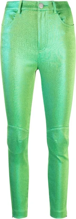 Lamé-Effect Skinny Trousers