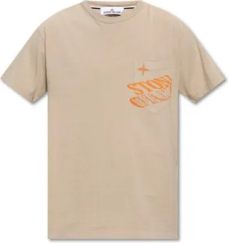 Stone Island Logo Printed Crewneck T-Shirt