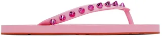 Christian Louboutin Pink Loubi Flip Flops