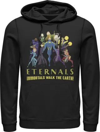Men's Marvel Eternals Immortals Walk the Earth Pull Over Hoodie - Black - X Large