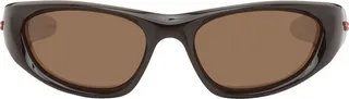 Bottega Veneta Brown Cone Wraparound Sunglasses