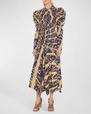 Priyanka Hand Dyed Diamond Shibori Cotton Maxi Dress