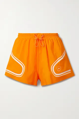 adidas by Stella McCartney - Truepace Printed Recycled-ripstop Shorts - Orange