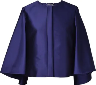 Alberta Ferretti Round-Neck Cropped Cape Jacket