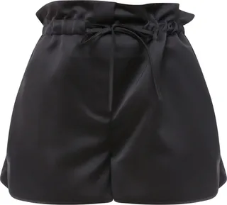 Satin shorts with drawstring