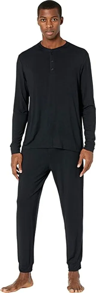Eberjey Henry - The Long PJ Set (Black) Men's Pajama Sets