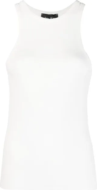 Halterneck Ribbed-Knit Tank Top