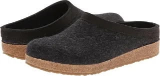 Haflinger GZL Leather Trim Grizzly (Charcoal) Clog Shoes