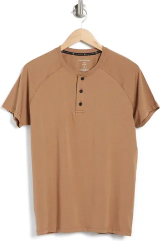 Cotton Blend Raglan Sleeve Henley