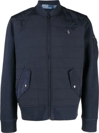 Blue Polo Pony Cotton Bomber Jacket