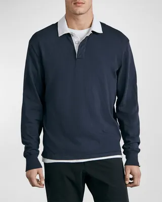 Men's Alton Contrast-Collar Rugby Shirt
