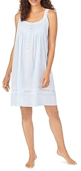 Eileen West Cotton Dobby Striped Chemise Nightgown