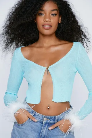 Nasty Gal Womens Fur Snap Cuffs