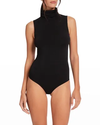 Sleeveless Turtleneck Viscose Bodysuit