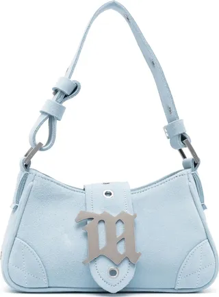 Logo-Plaque Leather Shoulder Bag