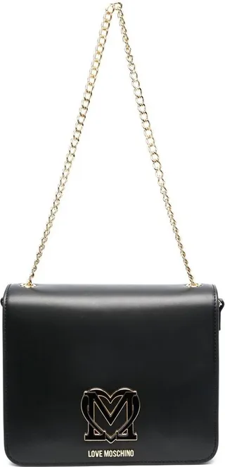 Logo-Plaque Leather Shoulder Bag