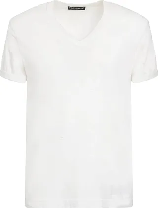Destroyed cotton v neck t-shirt