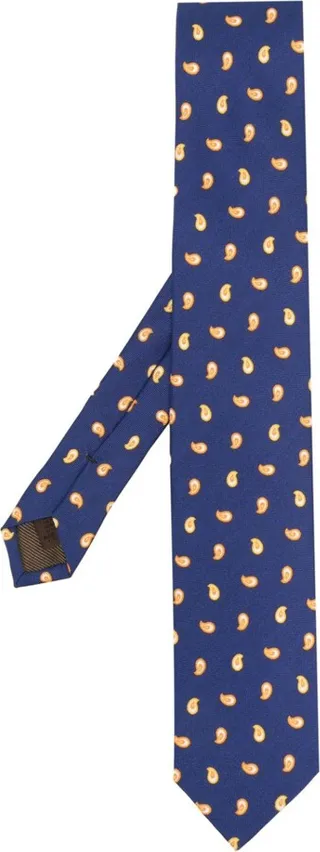 Graphic-Print Silk Tie