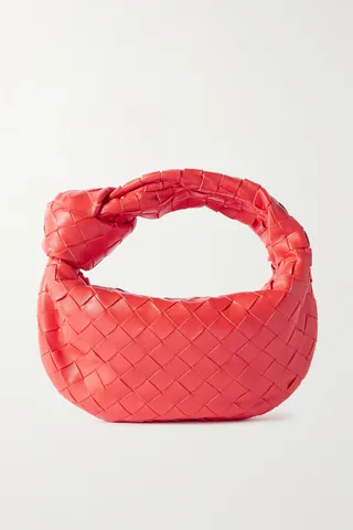 Bottega Veneta - Jodie Mini Knotted Intrecciato Leather Tote - Red