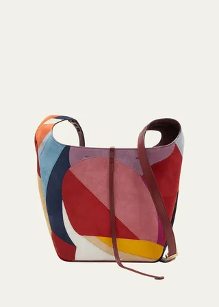 Deia Patchwork Suede Crossbody Bag