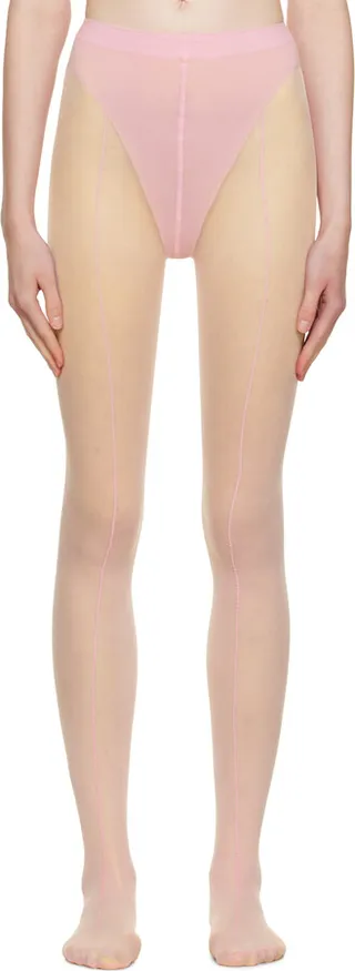 Wolford Pink Mugler Edition Sheer Tights