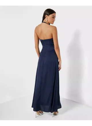 Little Mistress Navy Halter Maxi