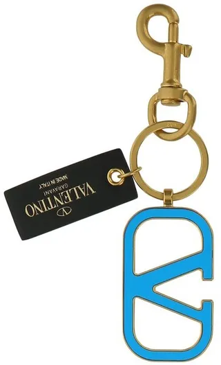 Valentino V-Logo Plaque Keyring