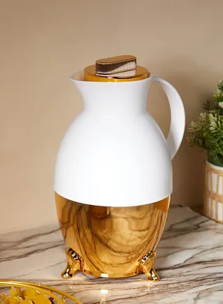 White & Gold Coffee Flask