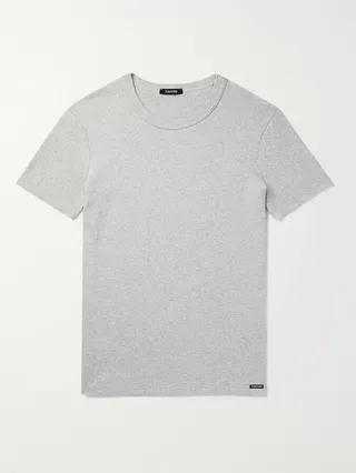 Slim-Fit Mélange Stretch-Cotton Jersey T-Shirt