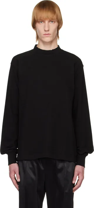 Han Kjobenhavn Black Distressed Long Sleeve T-Shirt