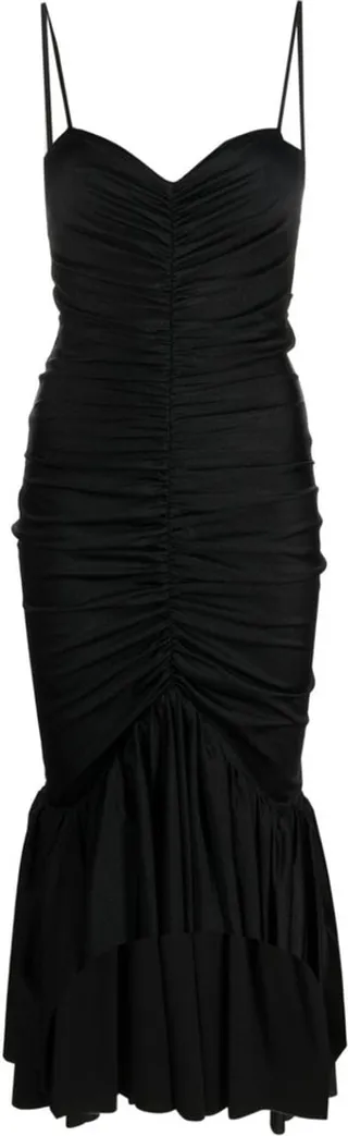 Draped Sleeveless Midi Dress