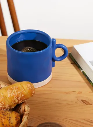Blue Abstract Handle Mug