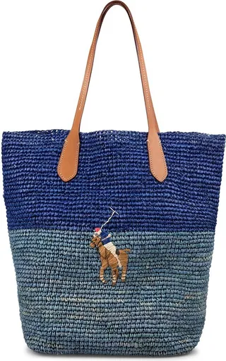 Polo Ralph Lauren Logo-Embroidered Two-Tone Tote Bag