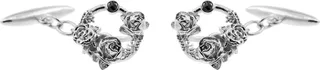 Lee Renee - Black Diamond Rose Halo Cufflinks Silver
