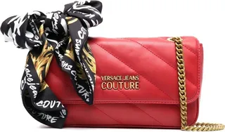 Scarf-Detail Quilted Shoulder Bag