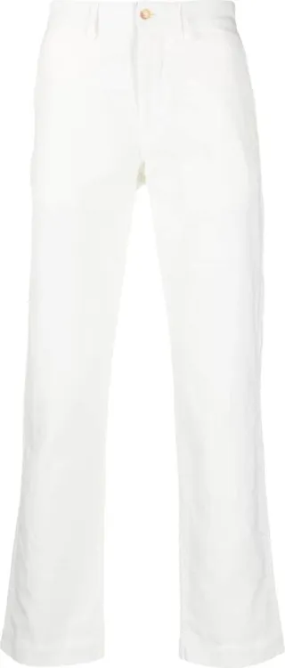 Polo-motif straight-leg trousers