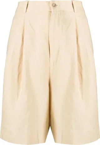 Pleated Linen Shorts