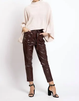 Harper Vegan Leather Bag Pant in Heirloom